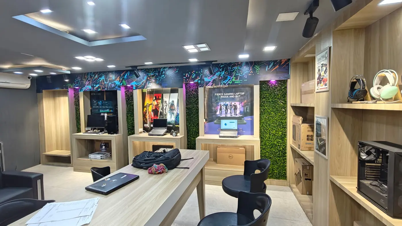 Arrow Abroad retail floor with custom displays and consultation table
