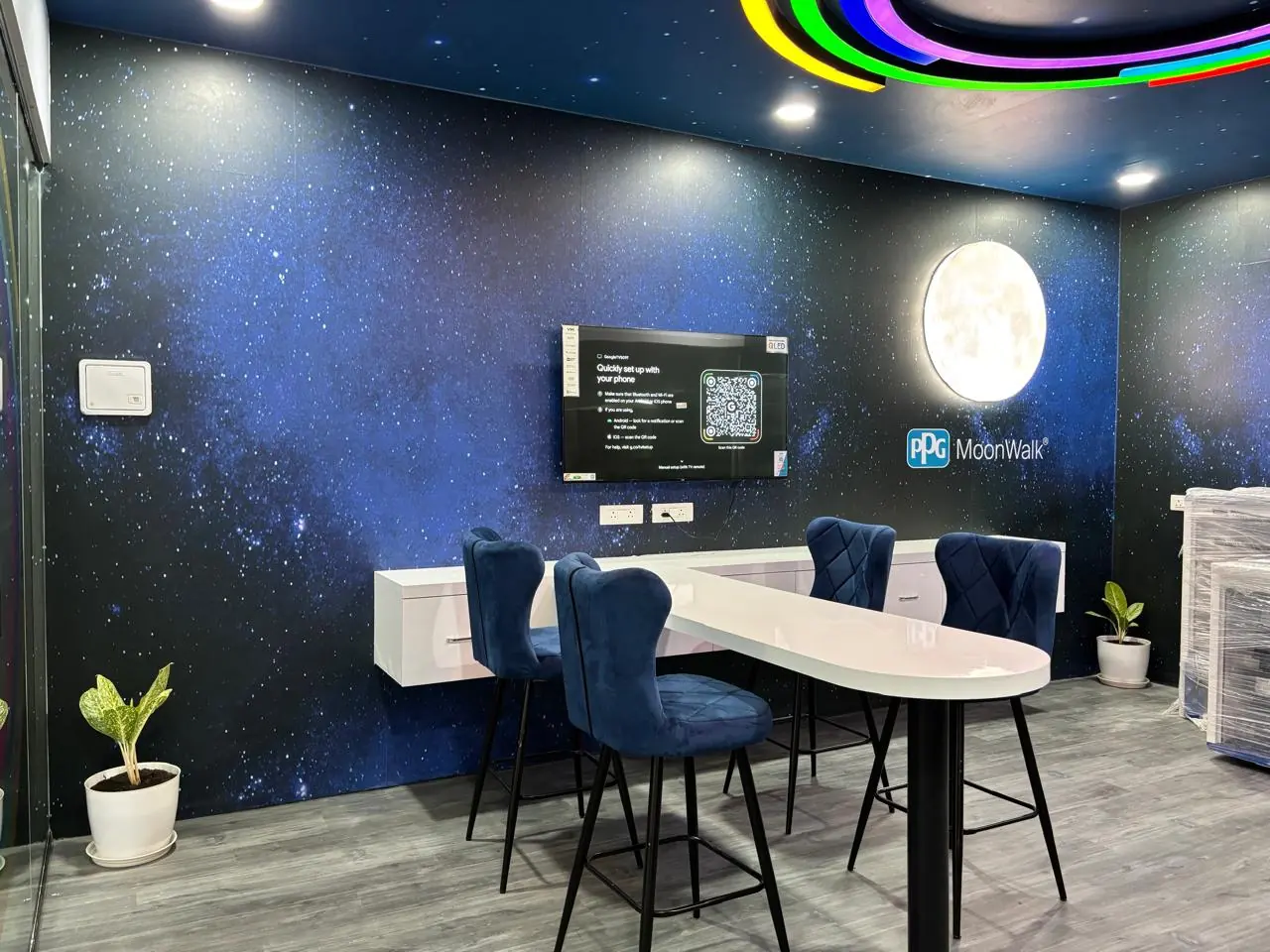 PPG MoonWalk branded consultation zone in the Bangalore studio